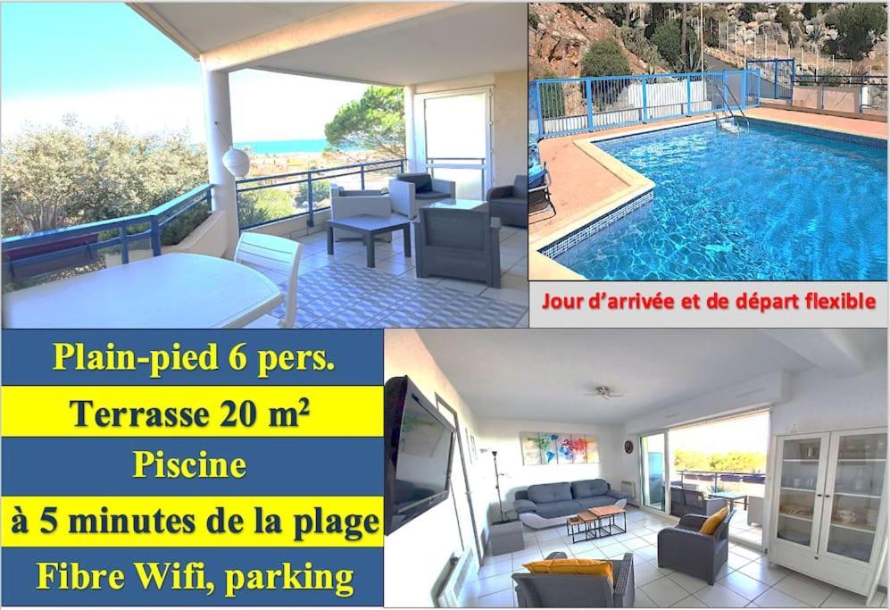 Plain-Pied, Terrasse, Piscine, Pleine Vue Mer, Plage A 6' A Pied, Parking, Wifi Fleury  Zewnętrze zdjęcie